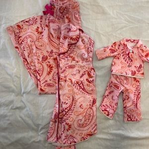 American girl pajamas with matching doll set